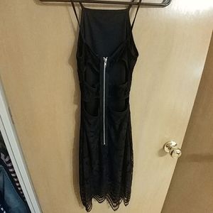 Dress: black lace open-back